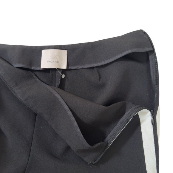 Cinq A Sept Kiana Racer Tuxedo Black And White Stripe Woman Pants Size 4 - Picture 4 of 8
